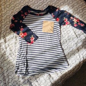 FLORAL BASEBALL T
